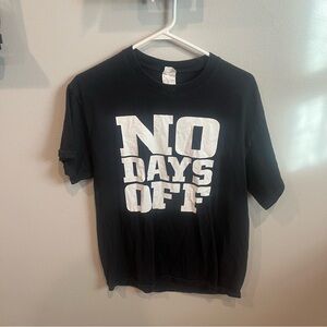 Black and White Port and Company No Days Off Short Sleeve Shirt Size Large